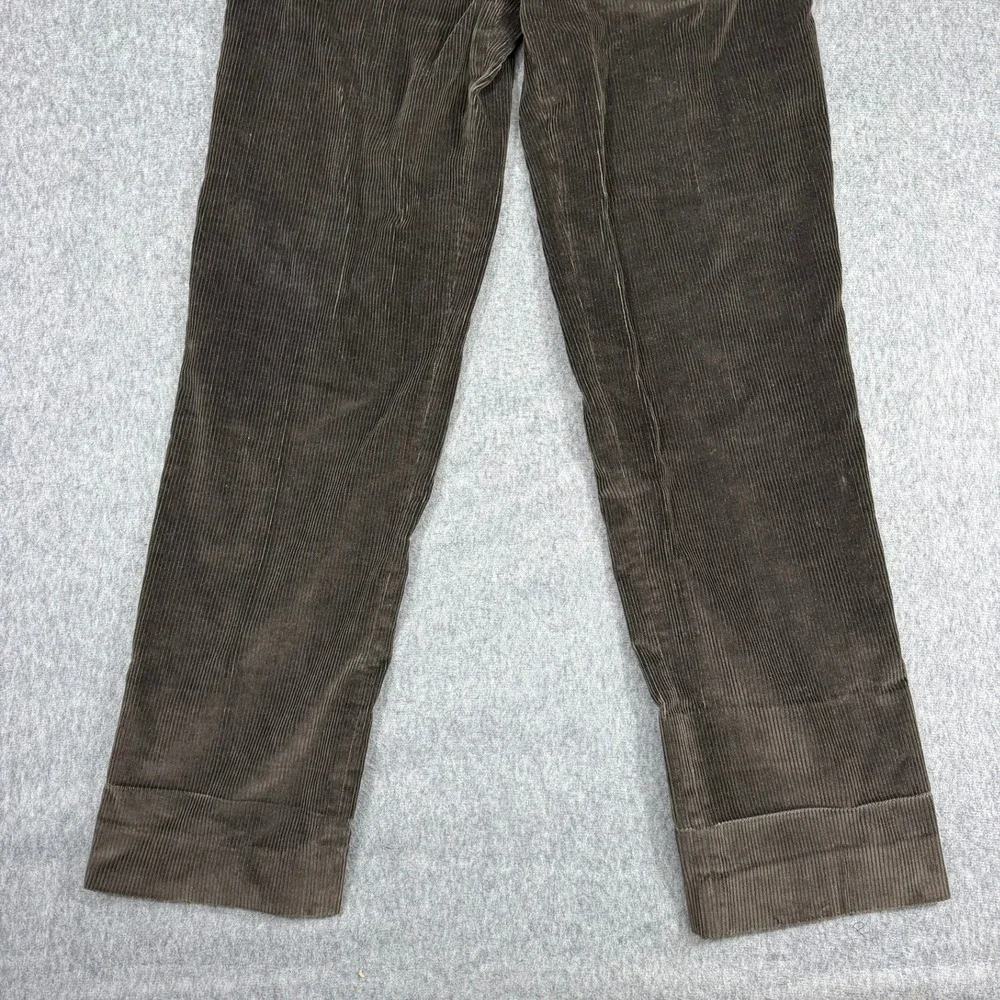 Ralph Lauren Kids Size 6 Brown Corduroy Pleated Cuffed Trousers Made in USA